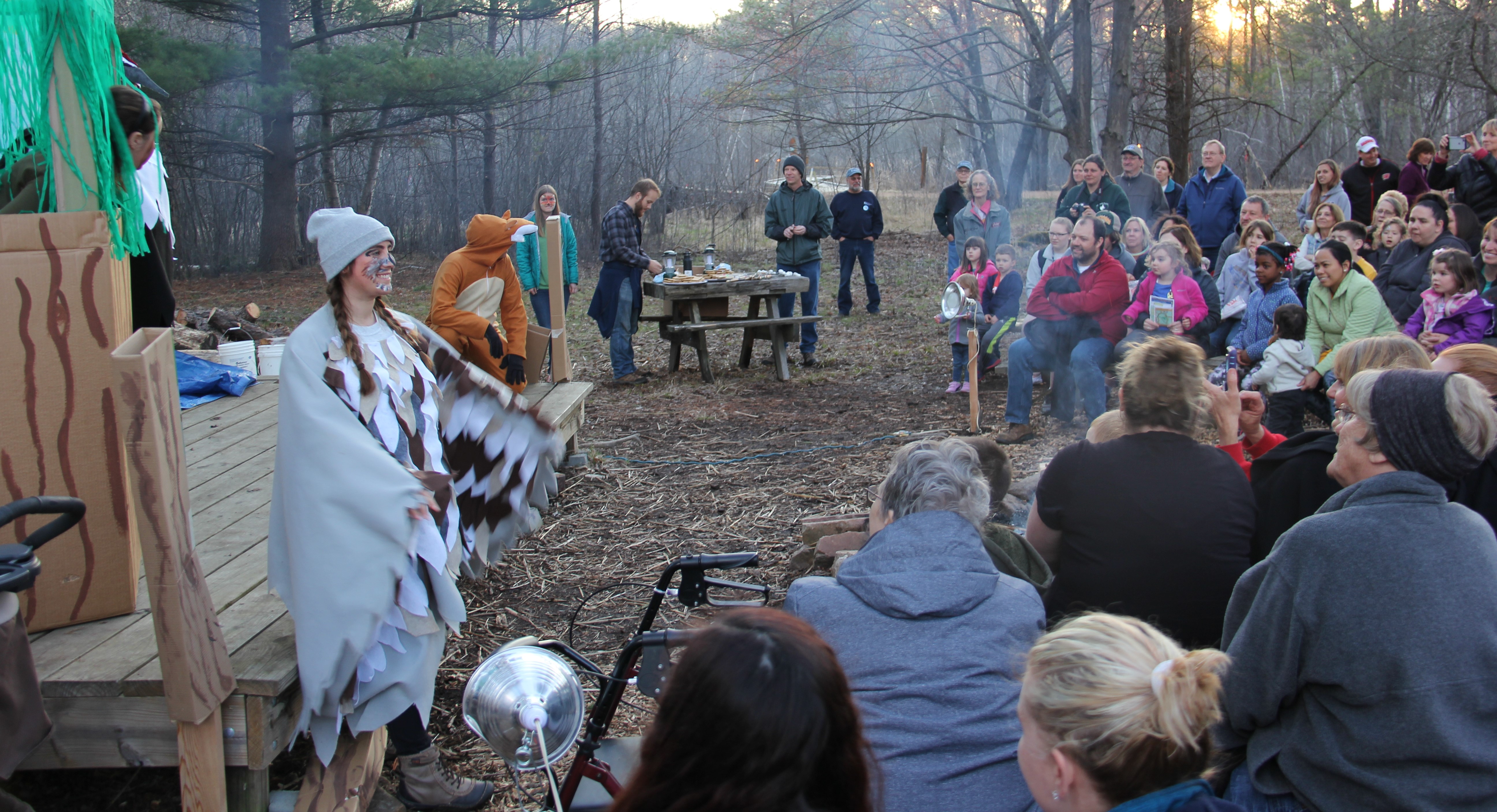 Live theatre for children at Schmeeckle Reserves outdoor stage.