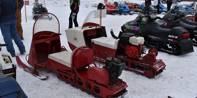 One of many antique snowmobiles on display at the Classic Crusie.
