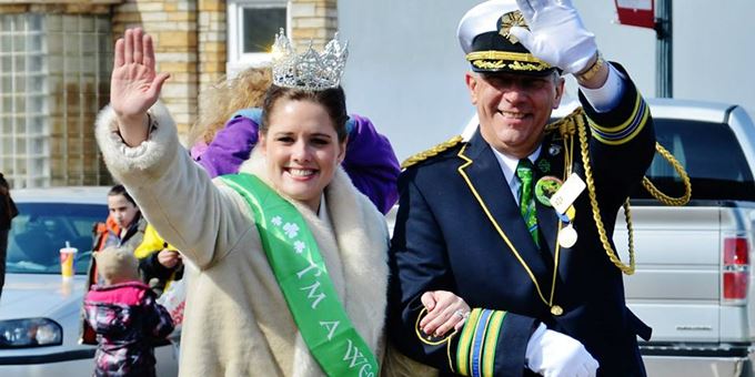 The St. Paul Winter Carnival Royalty join the annual Siren St. Patrick&#39;s Day Parade.