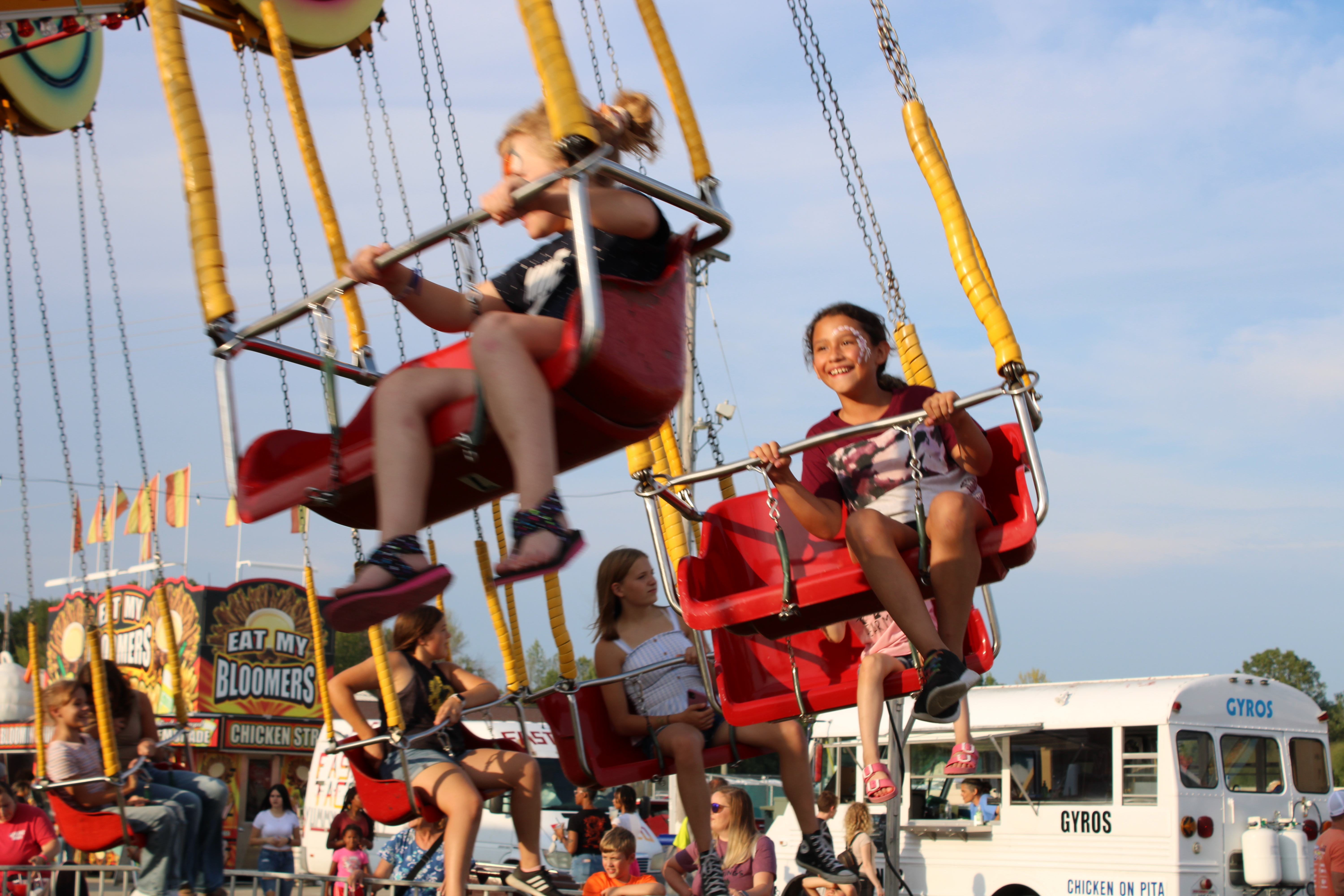 Kids on swing at Manitowoc County Fair