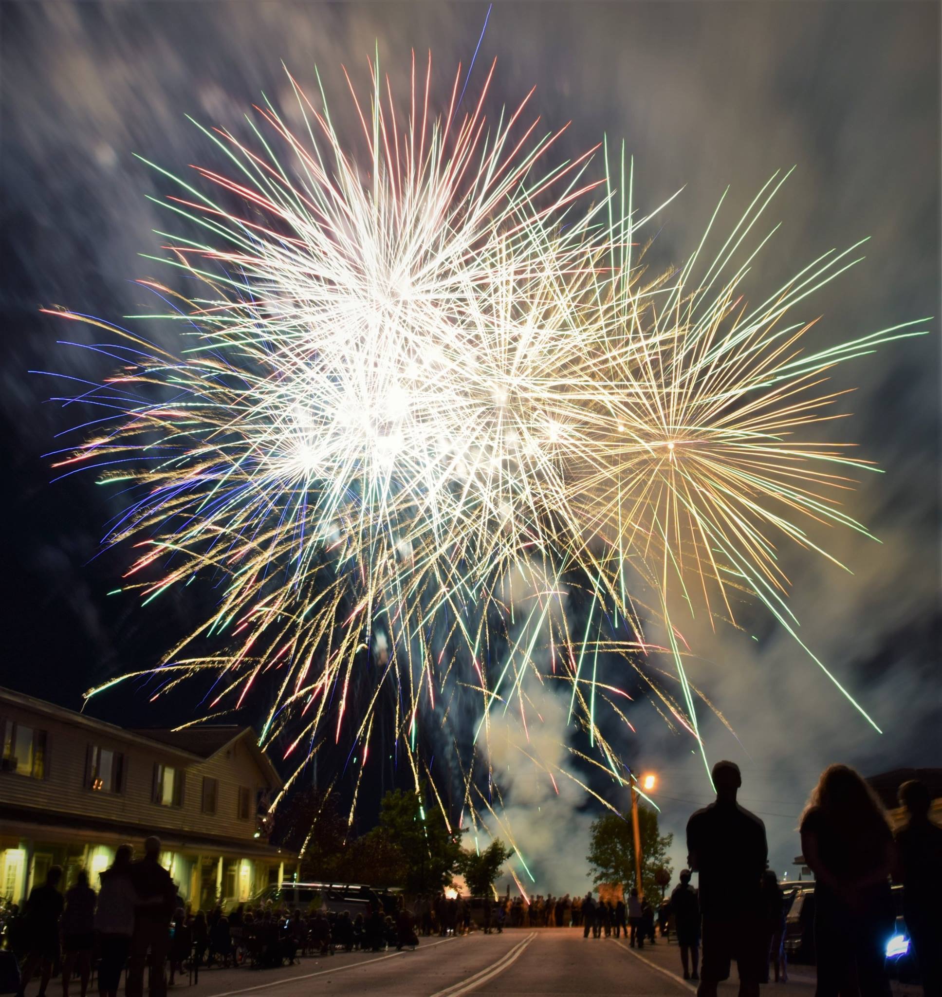 4th of July Fireworks on Main Street over Lake Superior