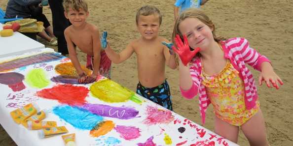 Children enjoy arts and crafts at Kids Day.