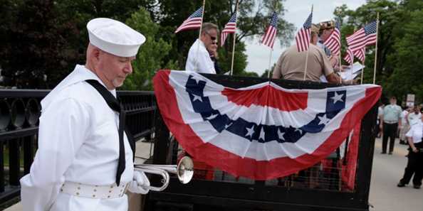 A veteran pauses before Memorial Day remembrances.