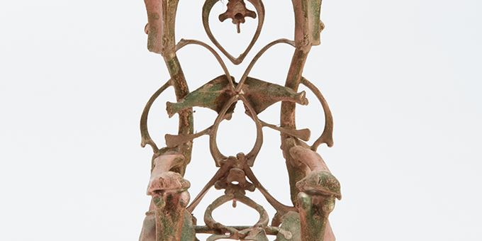 Eugene Von Bruenchenhein, untitled (bone chair), c. 1965–70; fowl bones, paint, glue; 7 x 4 1/8 x 4 1/8 in. John Michael Kohler Arts Center Collection.  Photo: Rich Maciejewski, 2016.