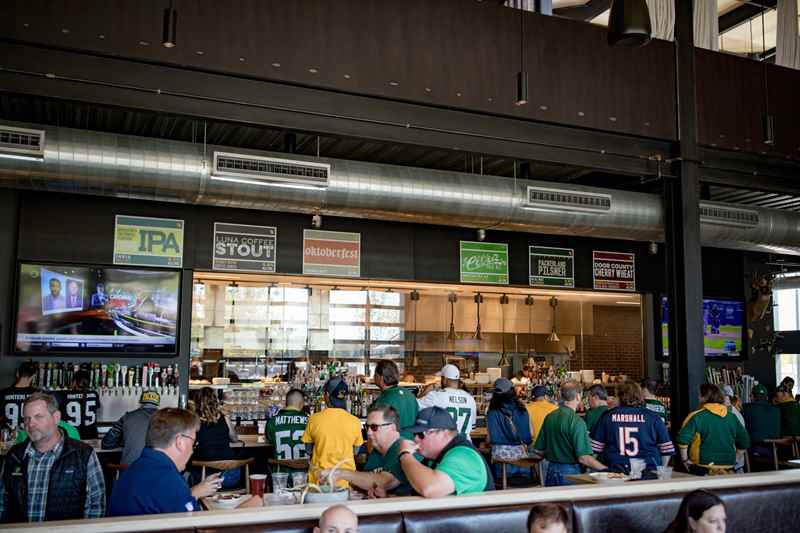 people ejoying hinterland brewey in green bay