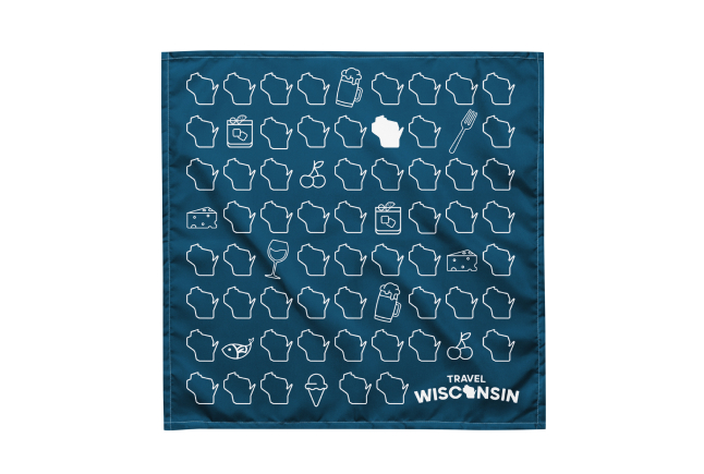 Featuring fun, food-themed designs inspired by Wisconsin's culinary delights, this dog bandana is the perfect way to show off your pup's inner foodie.