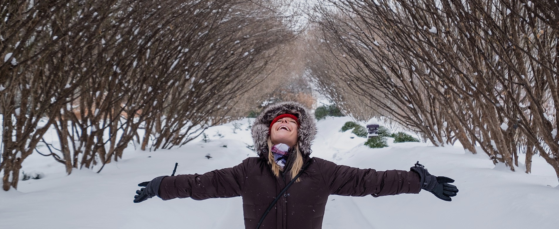 Women enjoying the snow