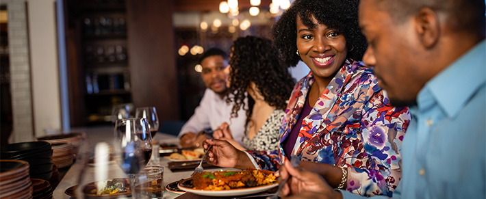 Couple enjoying dinner at Estrellon in Madison
