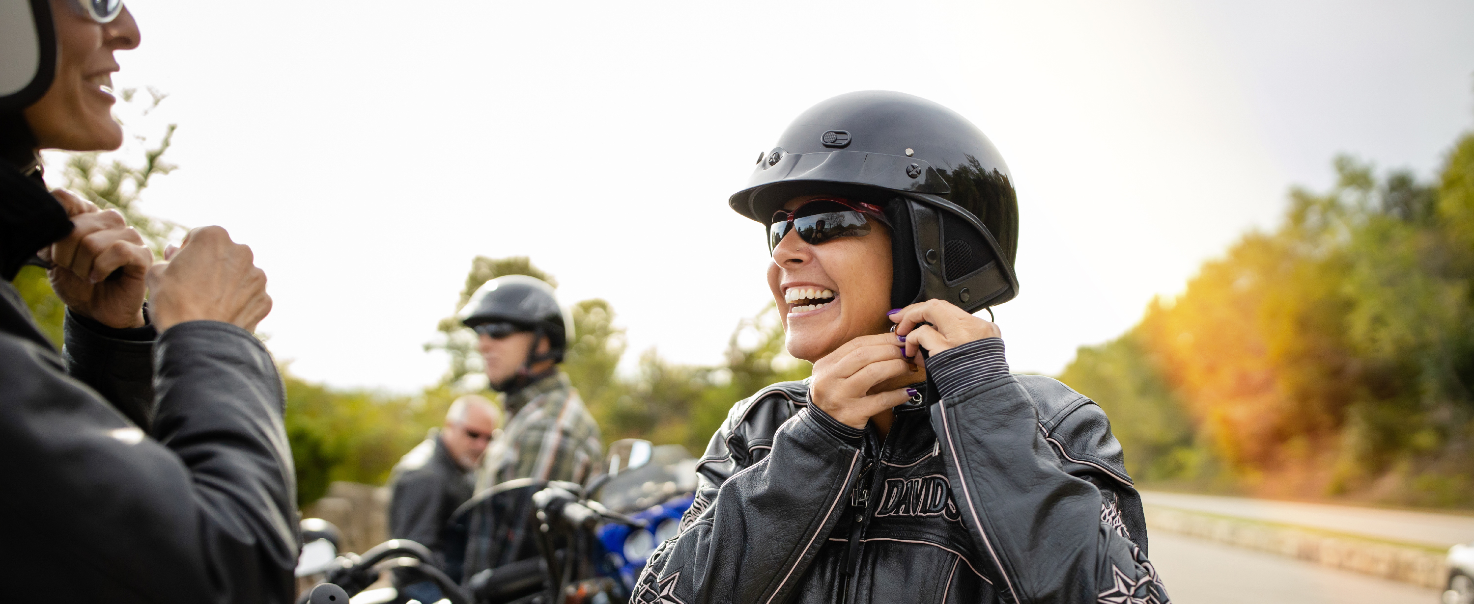Transportation-074 Motorcyclists Taking a Break