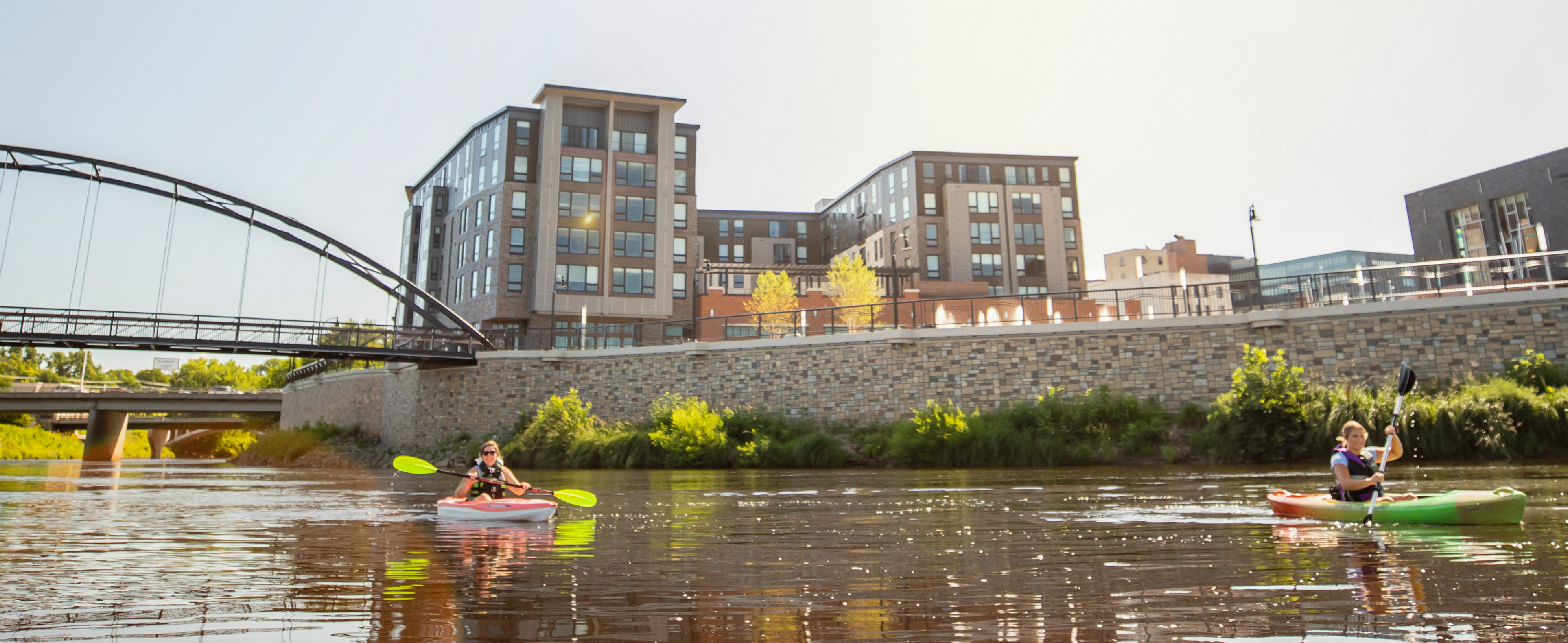 Eau Claire-040 Kayakers on River