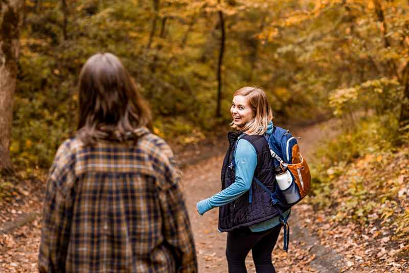 Friends Hiking at Willow River State Park in Hudson
