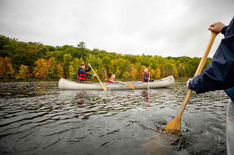 Canoeing on Twin Lake at Hunt Hill Audubon Sanctuary in Sarona