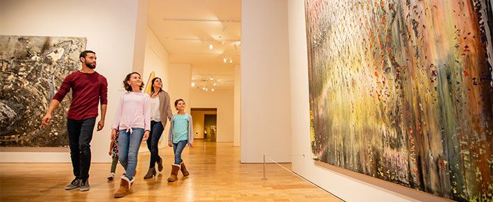 Family enjoying the galleries at the Milwaukee Art Museum