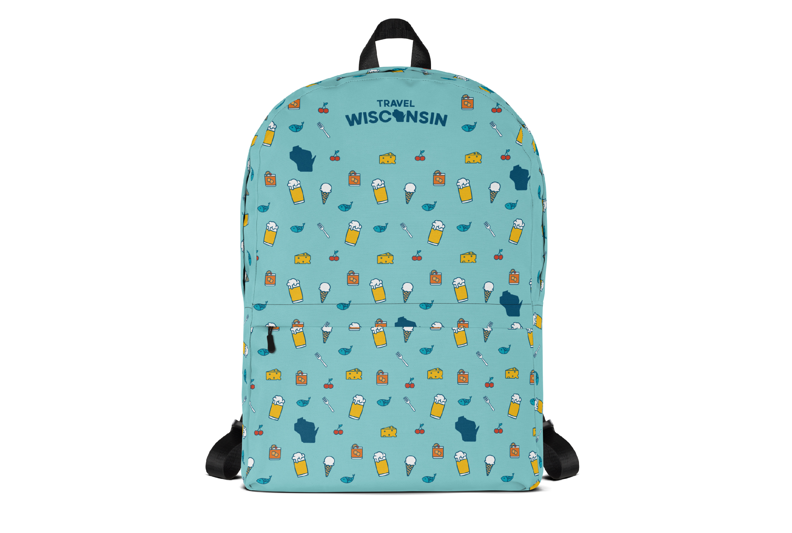 Level up your Wisconsin pride with this foodie lovers backpack. Showcasing all your favorite things like cheese, beer and old fashioneds —it’s the ultimate carry-all for adventures, farmers’ market hauls, or just making sure everyone knows where your heart (and taste buds) belong.
