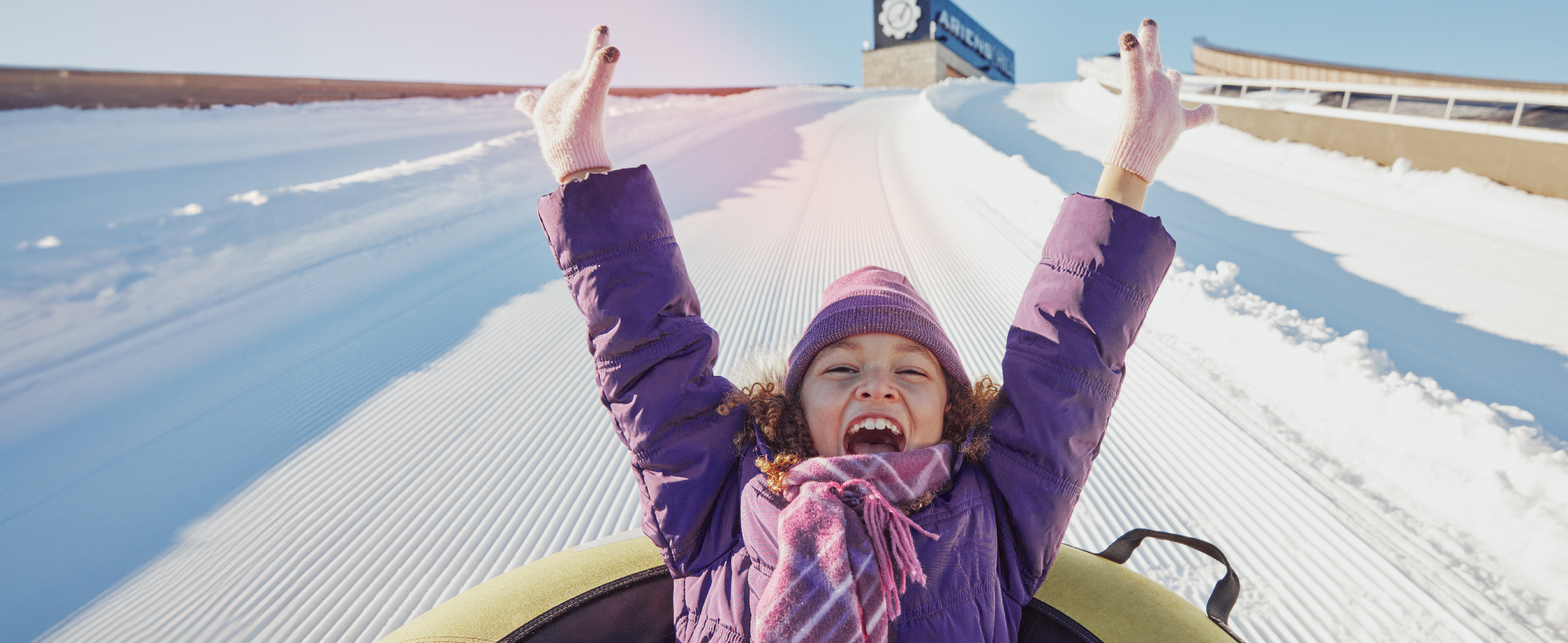 Snow Tubing-005 Close Up Of Girl Tubing