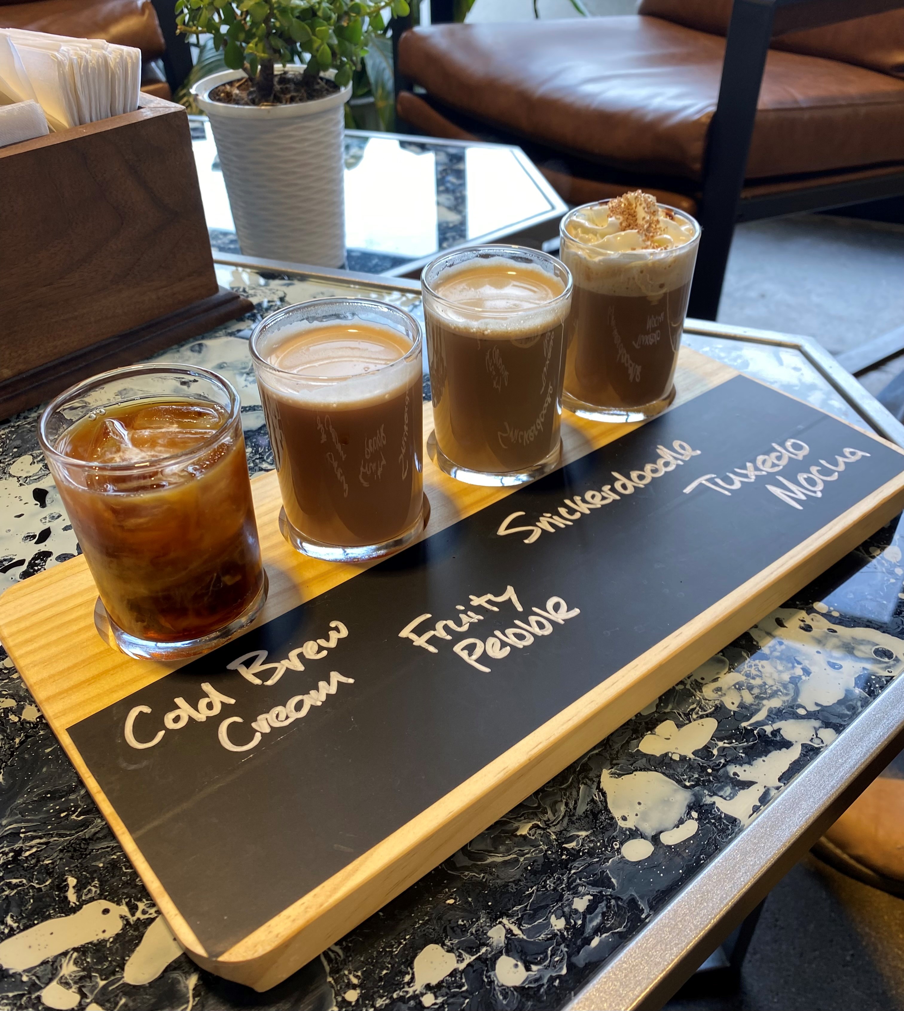 coffee flight at Retro Eighth