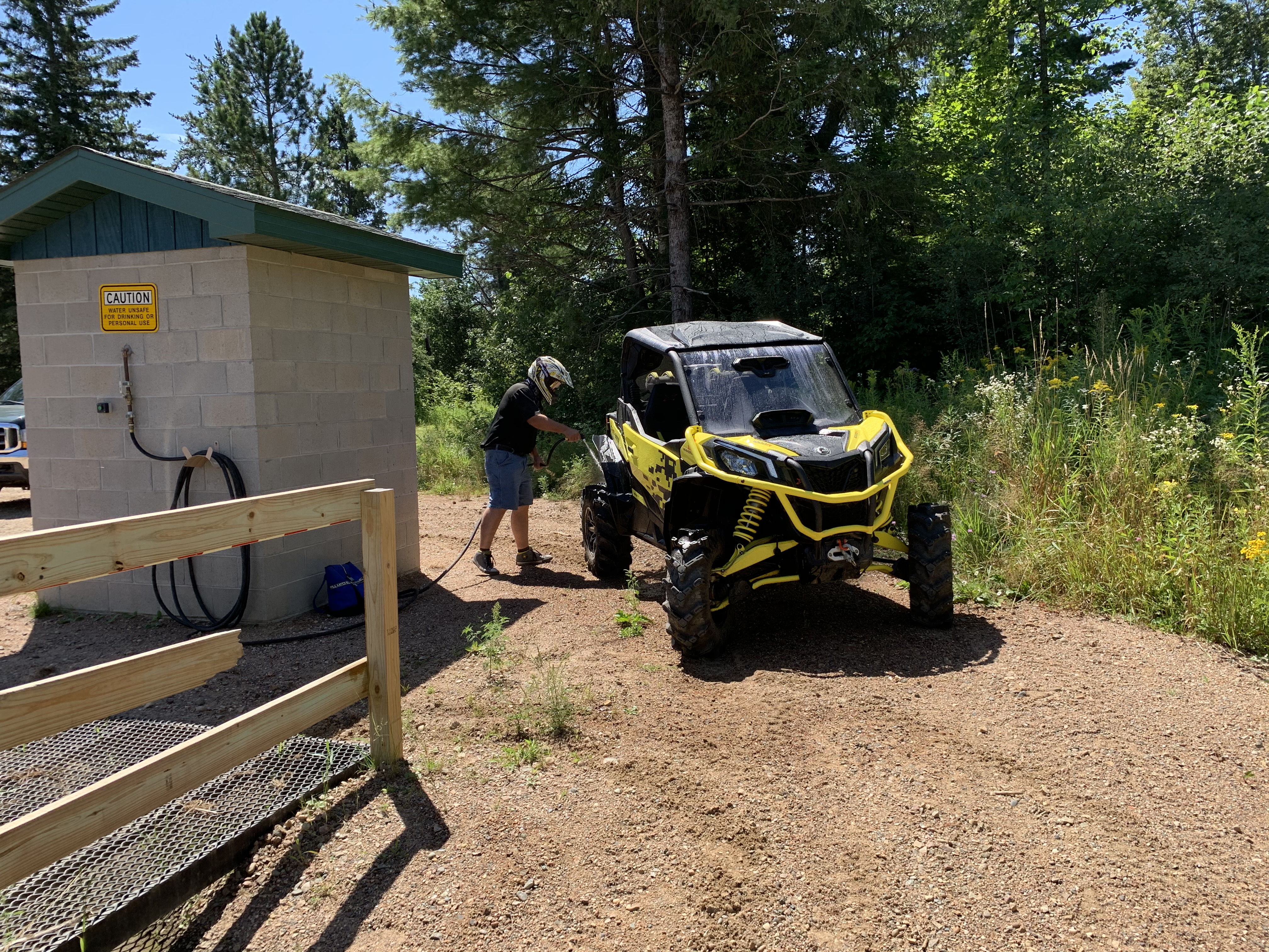 The Augustyn Springs Trailhead on County Road A features a convenient ATV/UTV wash station—perfect for cleaning up after a day of riding Langlade County’s scenic trails.