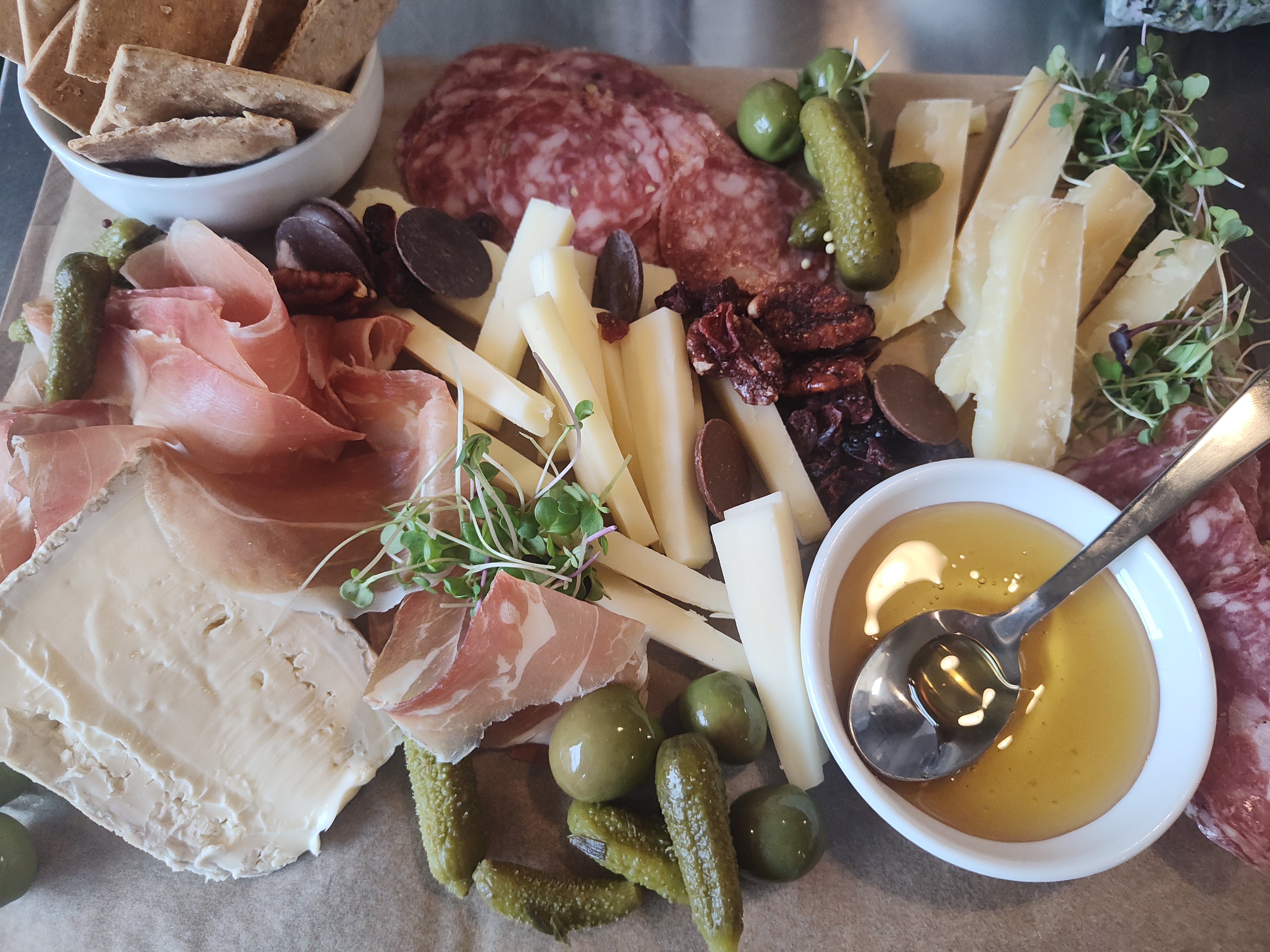 Charcuterie spread at Noble Rind Cheese