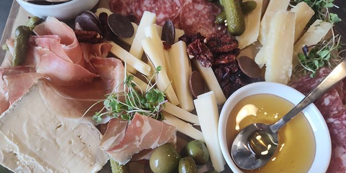 Charcuterie spread at Noble Rind Cheese