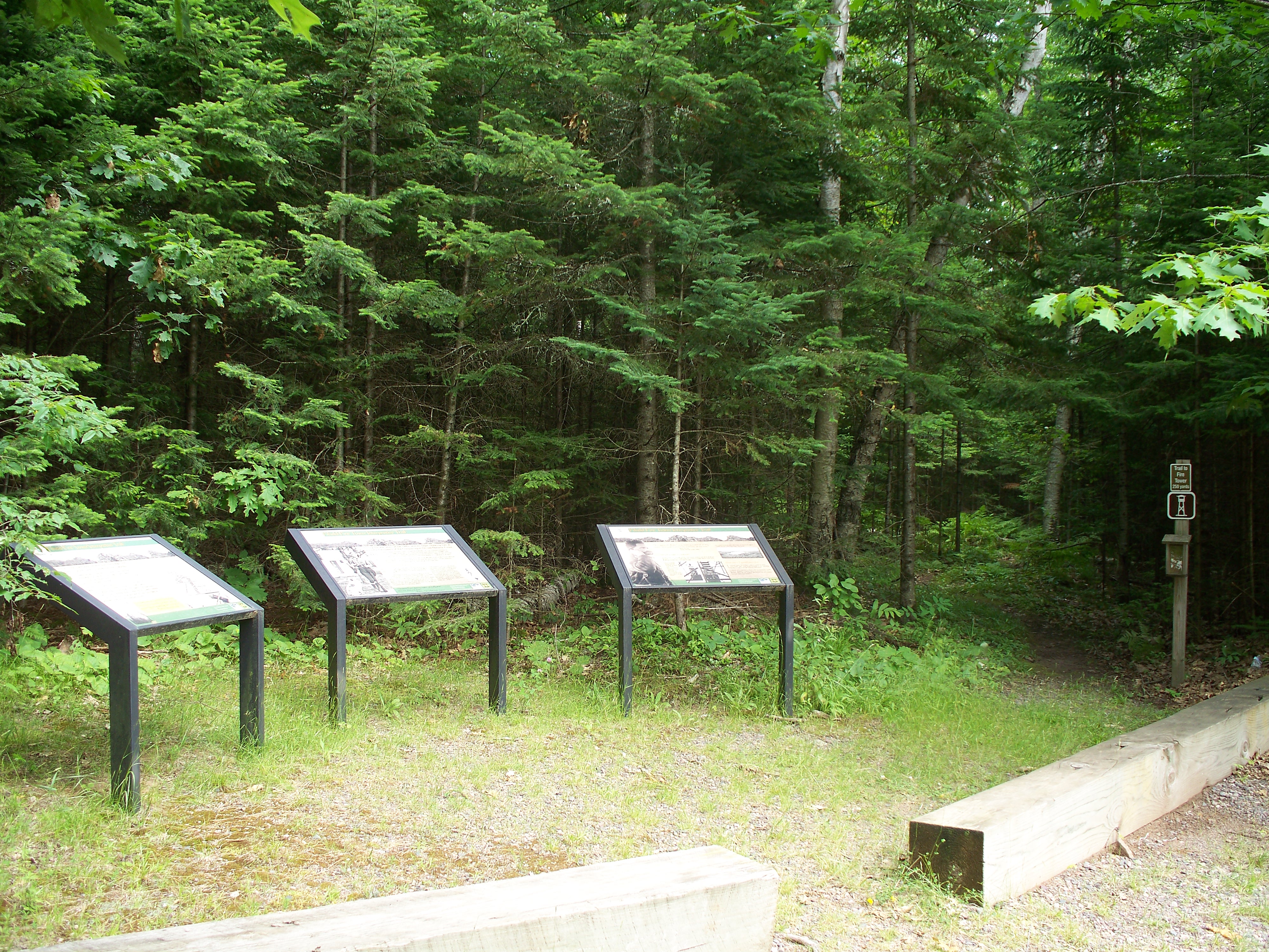 Trail entrance to the historic Fifield Fire Tower