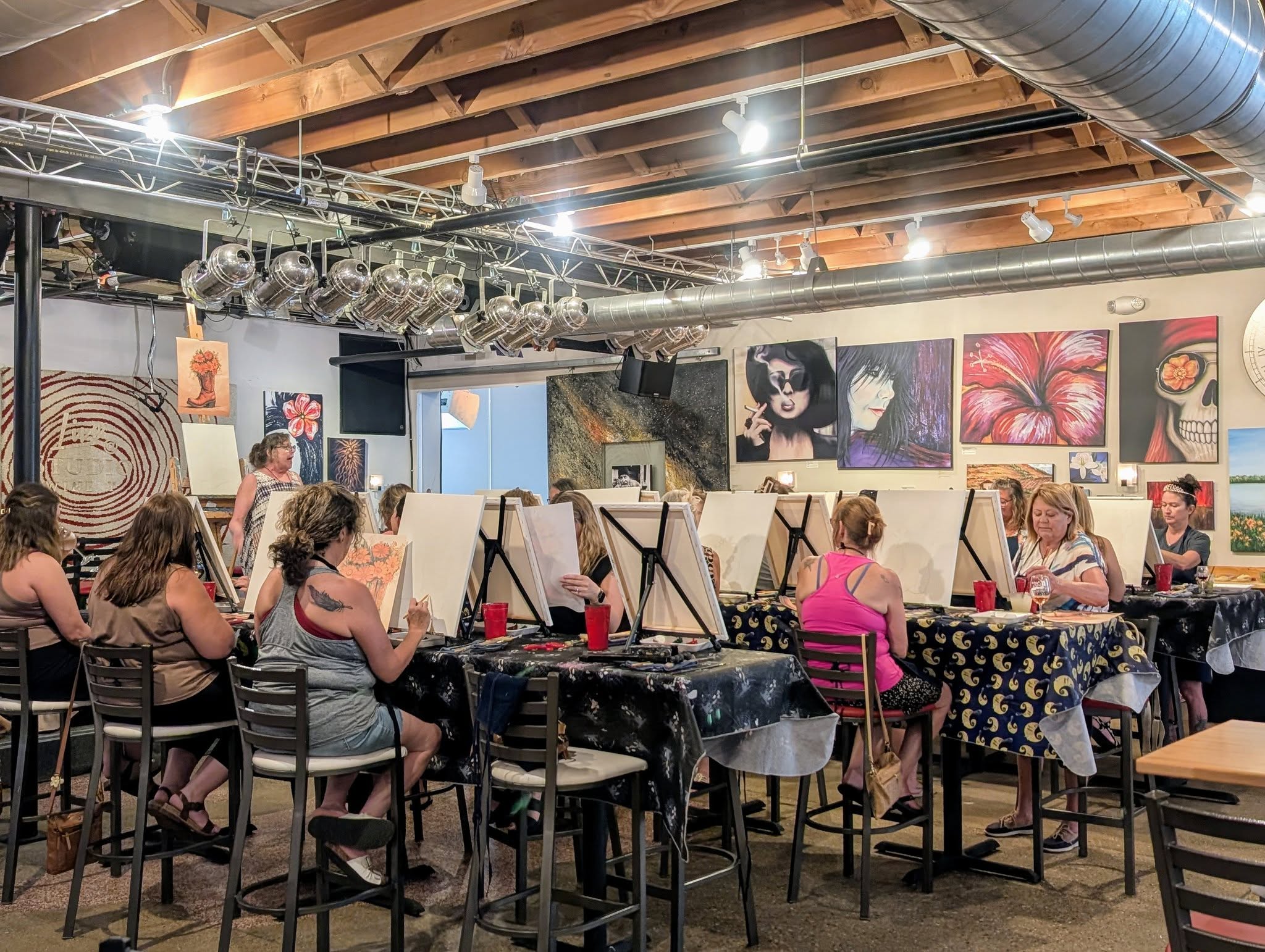 Art class at Geneva Lakes Distillery