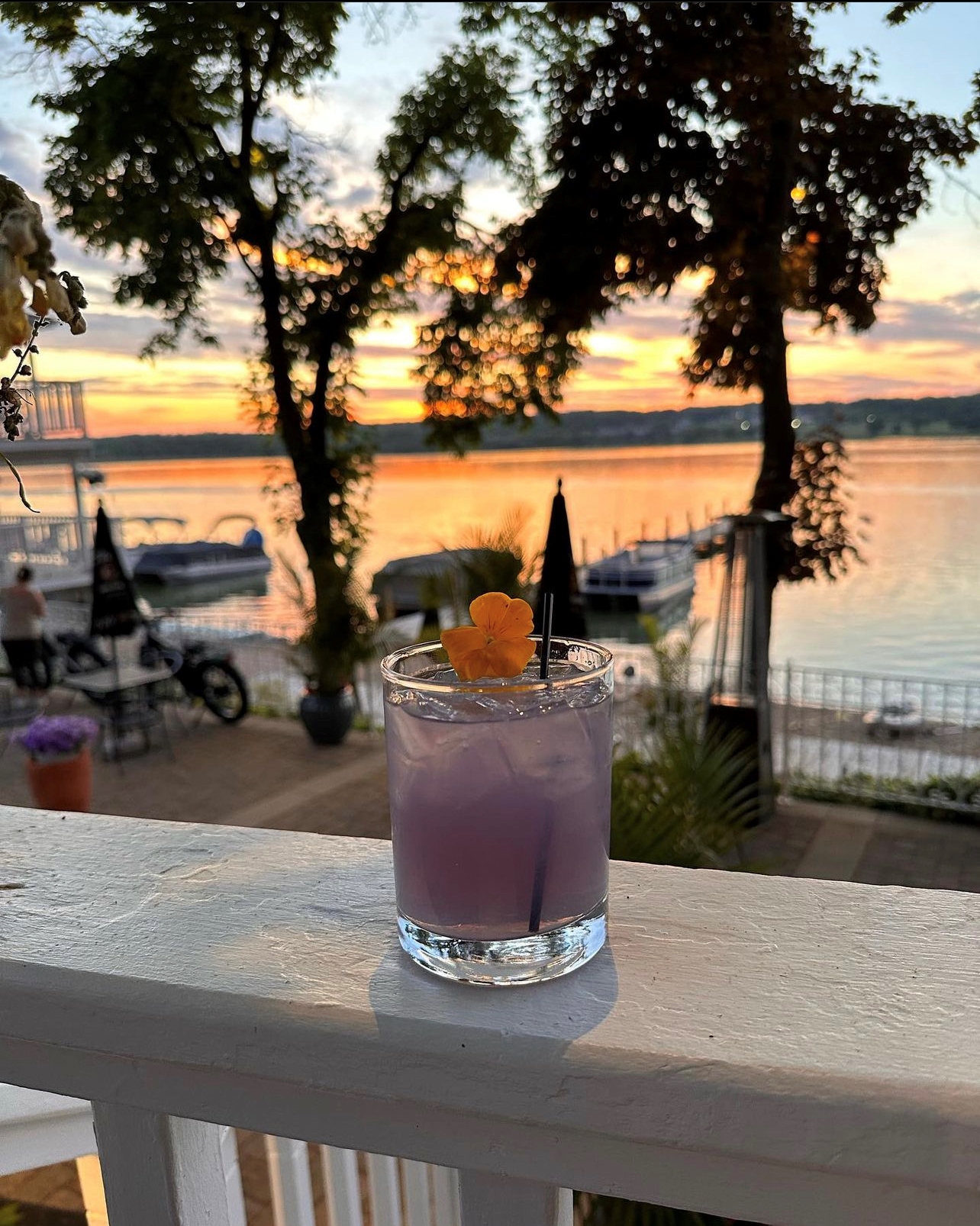 Cocktail at sunset at The Getaway