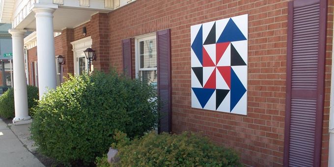 Evansville boasts numerous barn quilts on more than just barns.  Several businesses and residences also proudly display them.