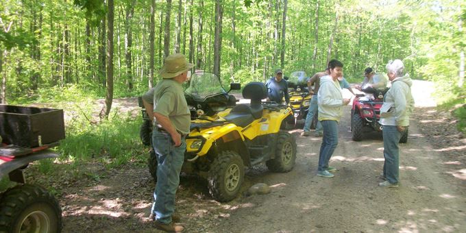 Taking a rest on White Lake&#39;s ATV trails in Langlade County