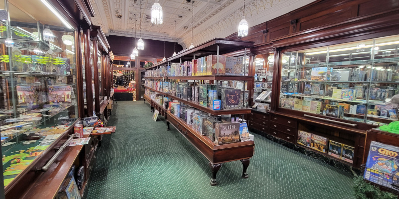 150 years of beautiful architecture decorated with  our curated collection of tabletop games