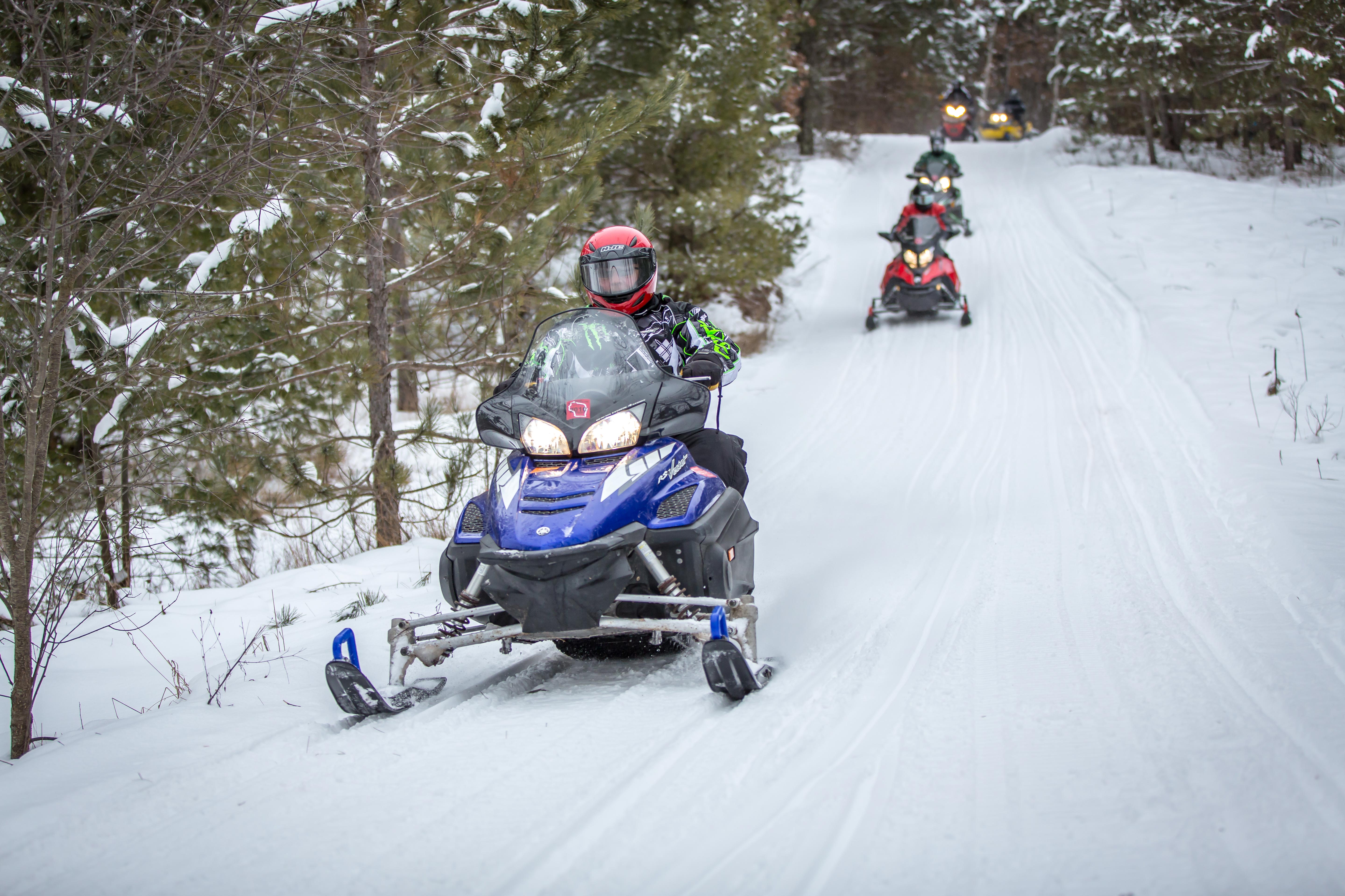 Snowmobiling in the Washburn County Forest