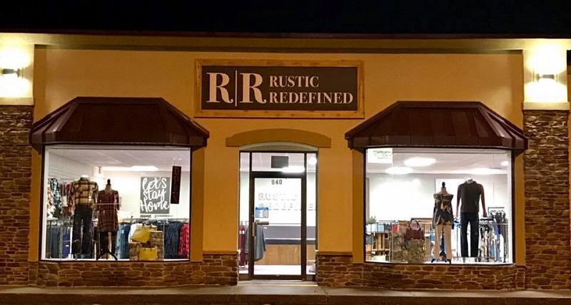 Outside display window and entrance to Rustic Redefined.