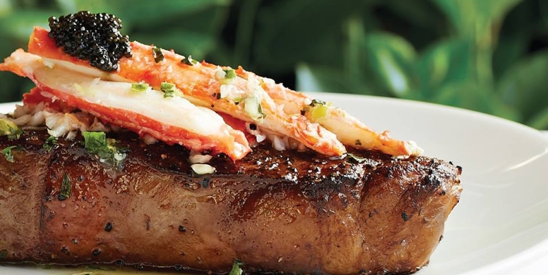 Fleming's NEW Dry Aged New York with King Crab