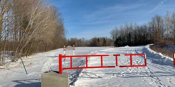 Antigo Single Track gate during winter.