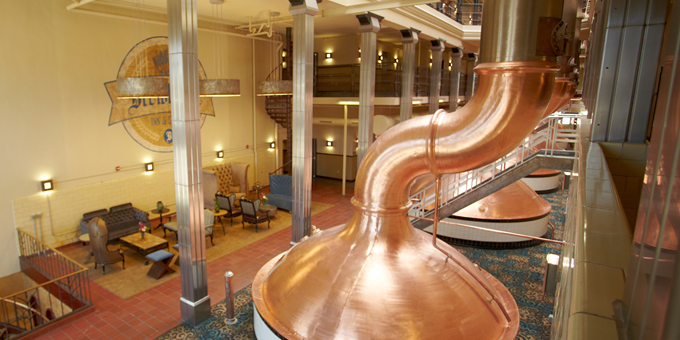Kettle Atrium with historic Beer Kettles