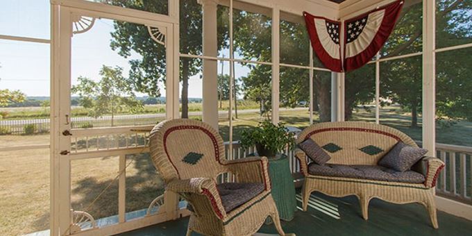 Screened porch for relaxing