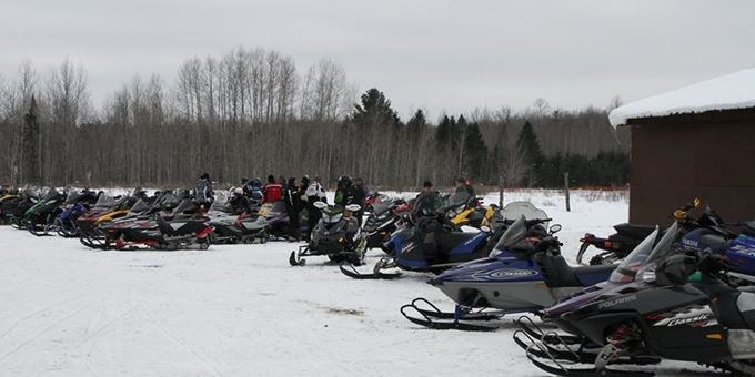 Snowmobilers that stopped at the Lily Sno-Bird Clubhouse.