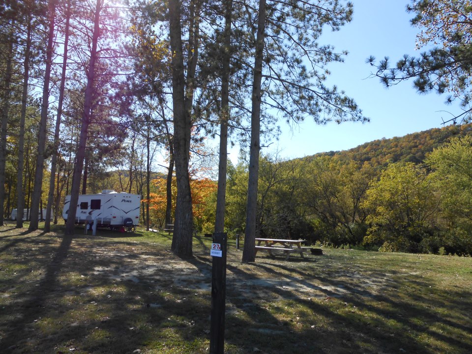 Campsite at Kickapoo Stump Dodger Campground