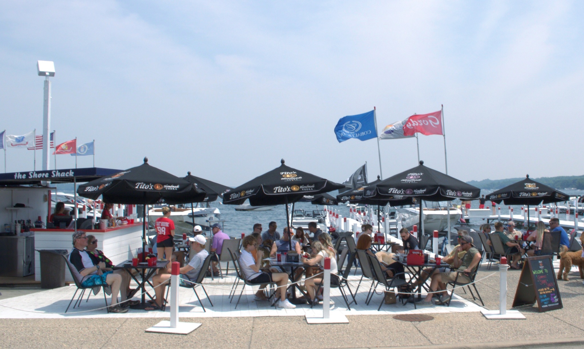 Outdoor patio diners at Gordy's