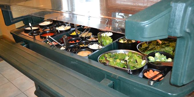 A delightful salad bar await guests at the Evansville Golf Club restaurant.