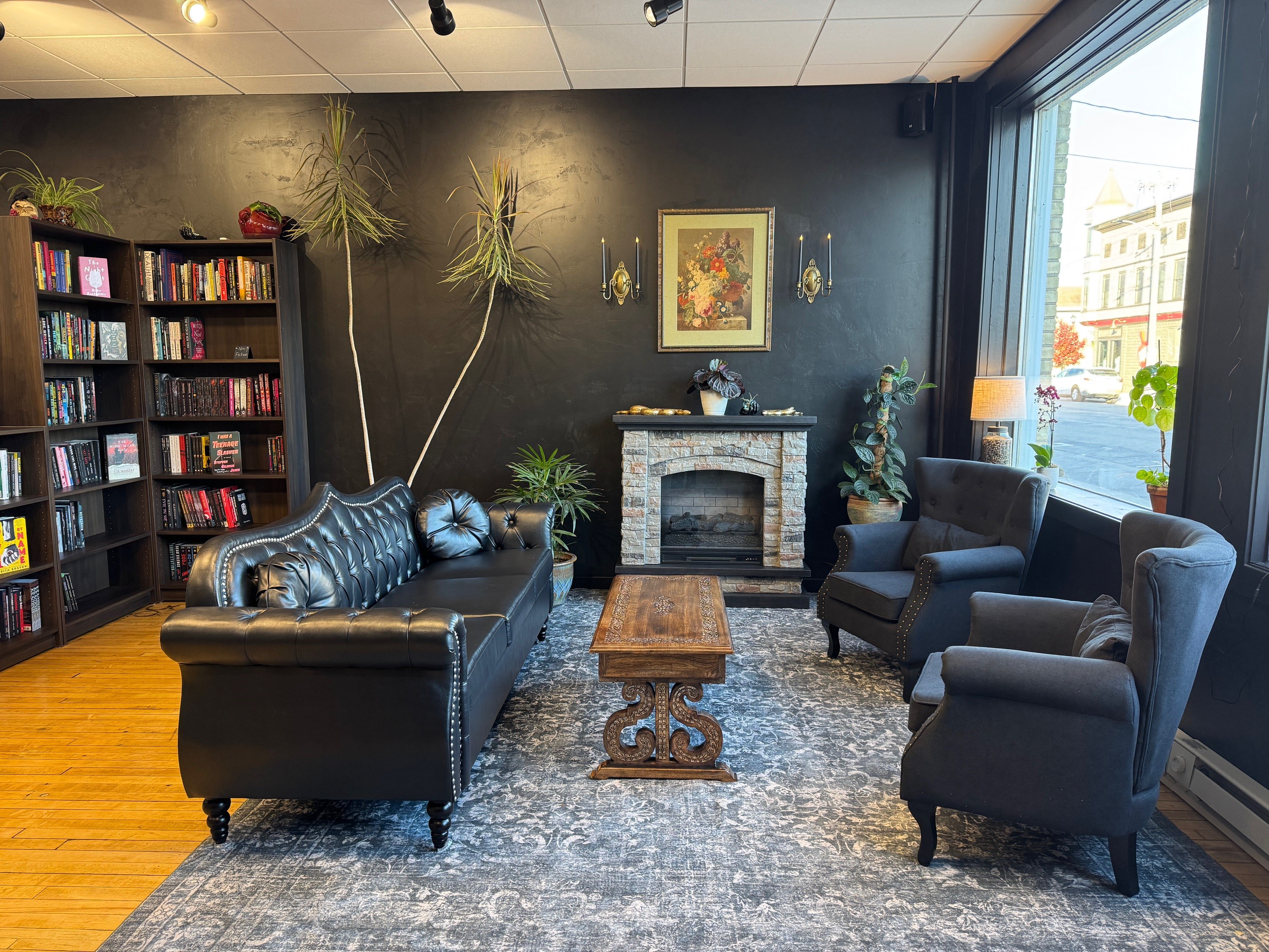 lounge area at Black Heart Books