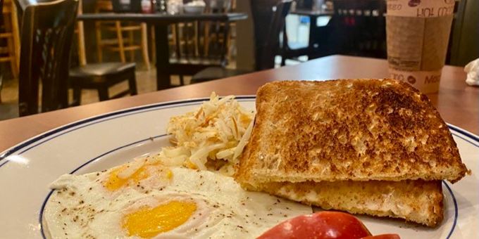 eggs and toast at Manitowoc Coffee