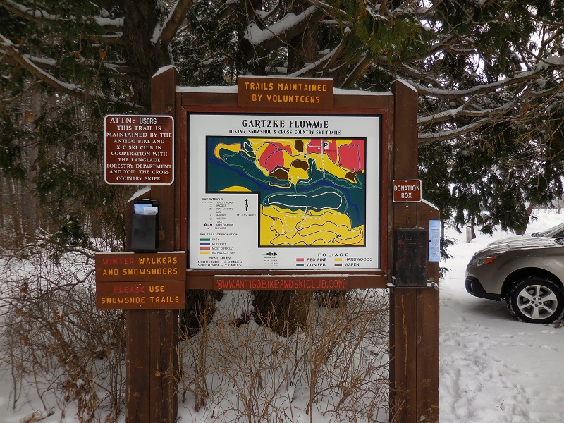 Gartzke Flowage Main Trail Map in Parking Lot