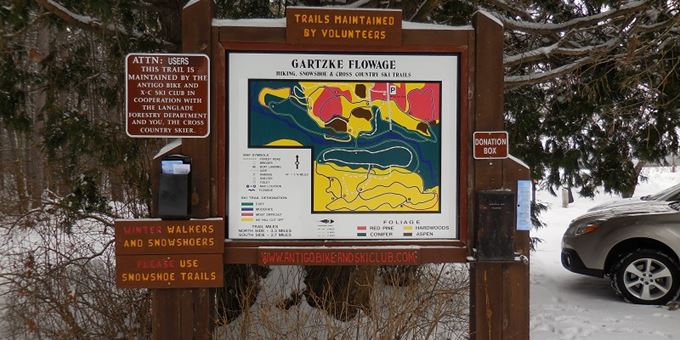 Gartzke Flowage Main Trail Map in Parking Lot