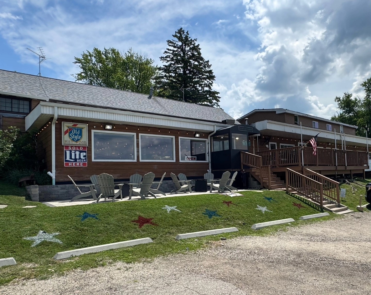 Lakeside entrance to Turtle Lake Tap &amp; Grill
