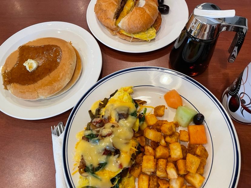 omelette and pancakes