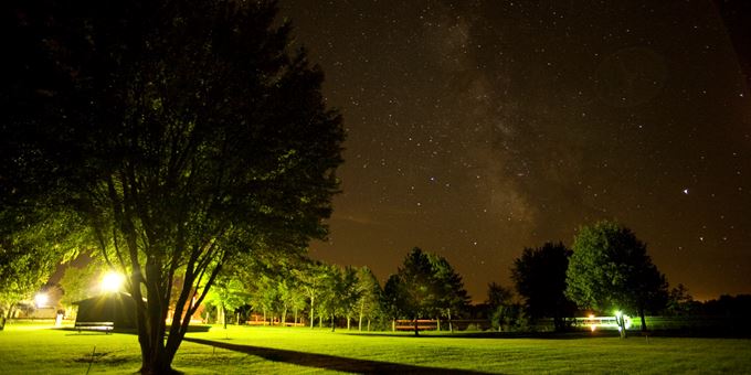 Night view of milky way from South Wood County Park, WI