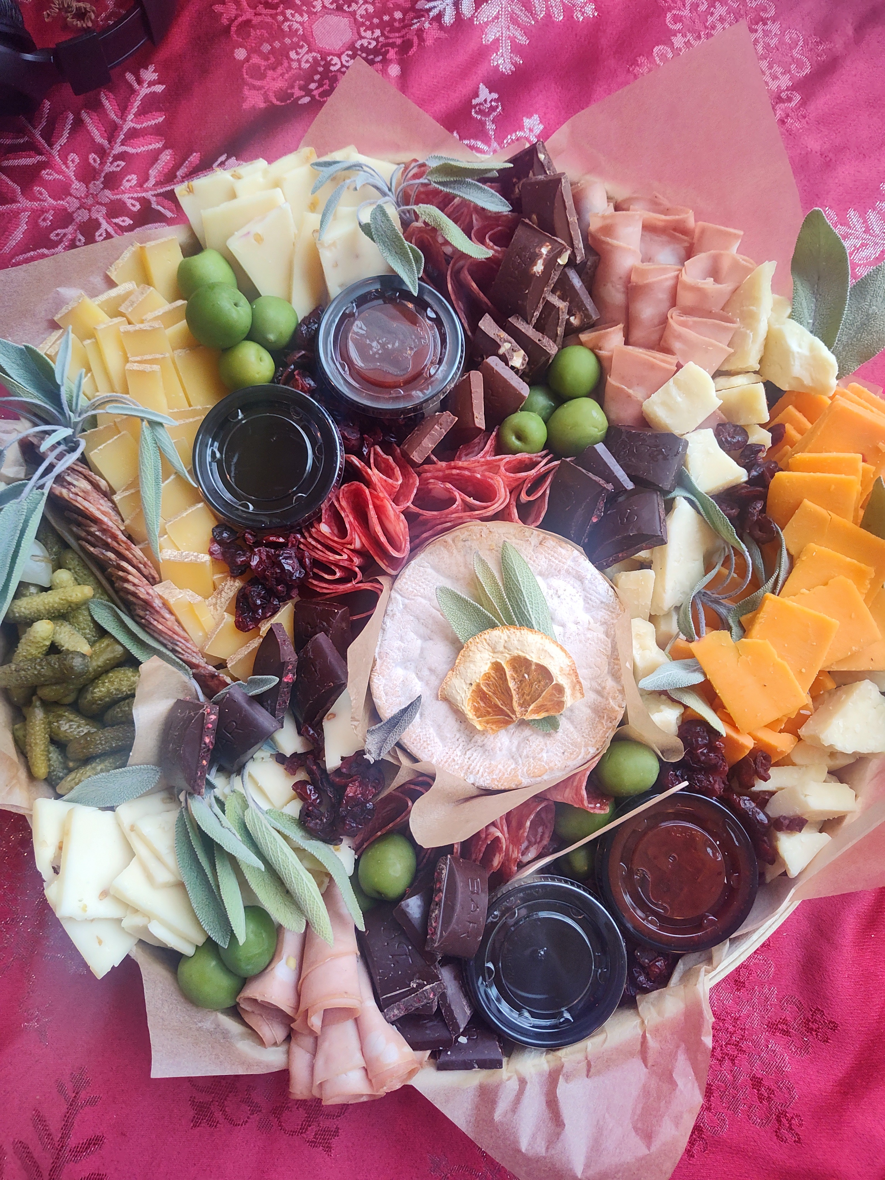 Colorful charcuterie platter at Noble Rind Cheese