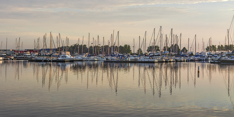 "Barker's Island in the Morning" by Randen Pederson. Photo from barkers-island-marina.com