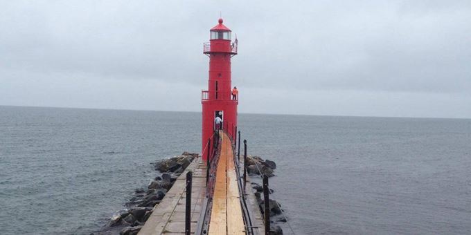 The Algoma Lighthouse received a brand new coat of paint in the Fall of 2014