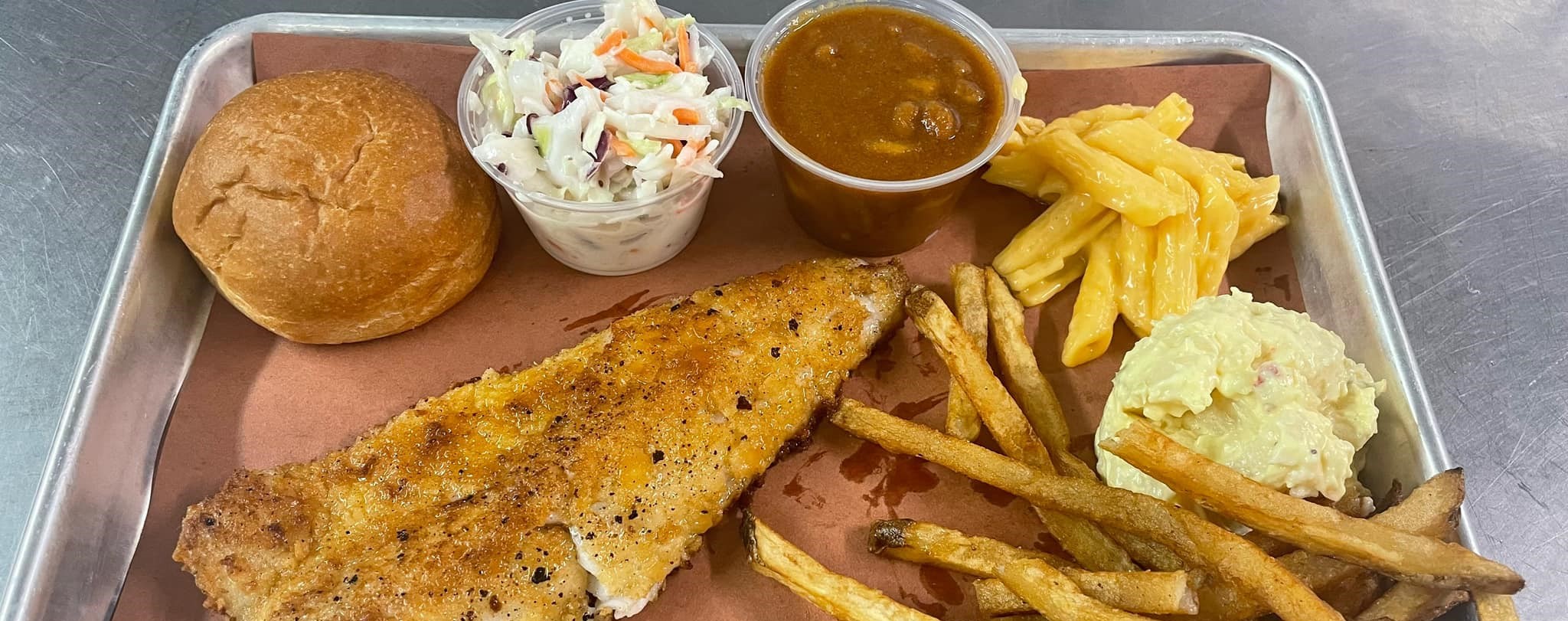 Longshots Pearson Smokehouse doesn't just do meat.  They also have pan-fried Walley!